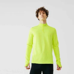 Kalenji TEE SHIRT MANCHES LONGUES RUNNING RUN WARM ORANGE -Kalenji 8487924