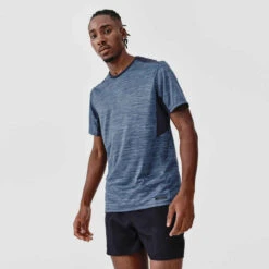 Kalenji T-shirt Running Respirant Homme - Dry+ Bleu Foncé -Kalenji 8519842
