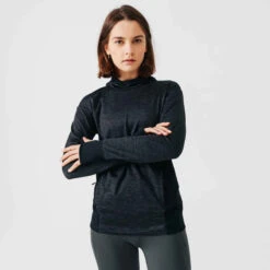 Kalenji Sweat Running à Capuche Femme - Warm Vert 18 Kalenji Sweat Running à Capuche Femme - Warm Vert -Kalenji 8550679