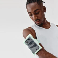 Kalenji Brassard Running Smartphone Grand Téléphone Homme Femme - KIPRUN Vert Clair -Kalenji brassard running smartphone grand telephone homme femme kiprun vert clair 2