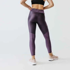 Kalenji Legging Long Running Respirant Femme - Dry+ Feel Violet -Kalenji collant running run dry feel noir femme 6