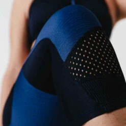 Kalenji Legging Court Running Respirant Femme - Dry+ Feel Bleu -Kalenji corsaire jogging femme run dry feel noir 6