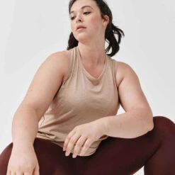 Kalenji Débardeur Respirant Running Femme - Soft Beige -Kalenji debardeur running respirant femme soft beige 3