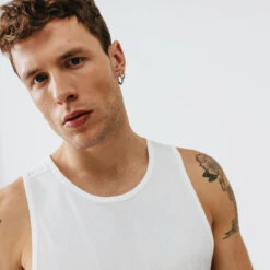 Kalenji Débardeur Running Respirant Homme - Dry Blanc -Kalenji debardeur running respirant homme dry blanc 4