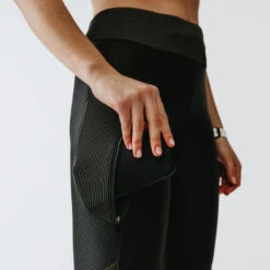 Kalenji Legging Court Running Respirant Femme - Dry+ Feel Kaki -Kalenji legging court running respirant femme dry feel kaki 5