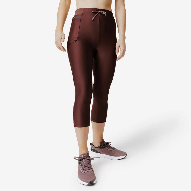 Kalenji Legging Court Running Respirant Femme - Run Dry 500 Marron 3 Kalenji Legging Court Running Respirant Femme - Run Dry 500 Marron