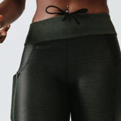 Kalenji Legging Long Running Respirant Femme - Dry+ Feel Kaki -Kalenji legging long running respirant femme dry feel kaki 3