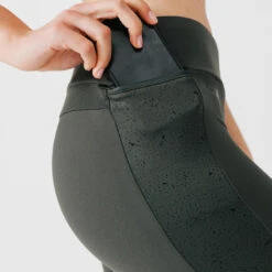 Kalenji Legging Running Long Chaud Femme - Warm+ Kaki -Kalenji legging running long chaud femme warm kaki 2