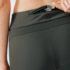 Kalenji Legging Running Long Chaud Femme - Warm+ Kaki -Kalenji legging running long chaud femme warm kaki 4