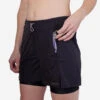 Kalenji Short 2 En 1 Running Respirant Femme - Run Dry 500 Noir -Kalenji short 2 en 1 running respirant femme run dry 500 noir