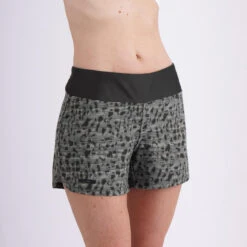 Kalenji Short Printé Running Femme - Dry Vert Foncé