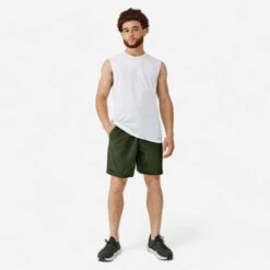 Kalenji Short Running Respirant 2 En 1 Homme - Dry 550 Khaki