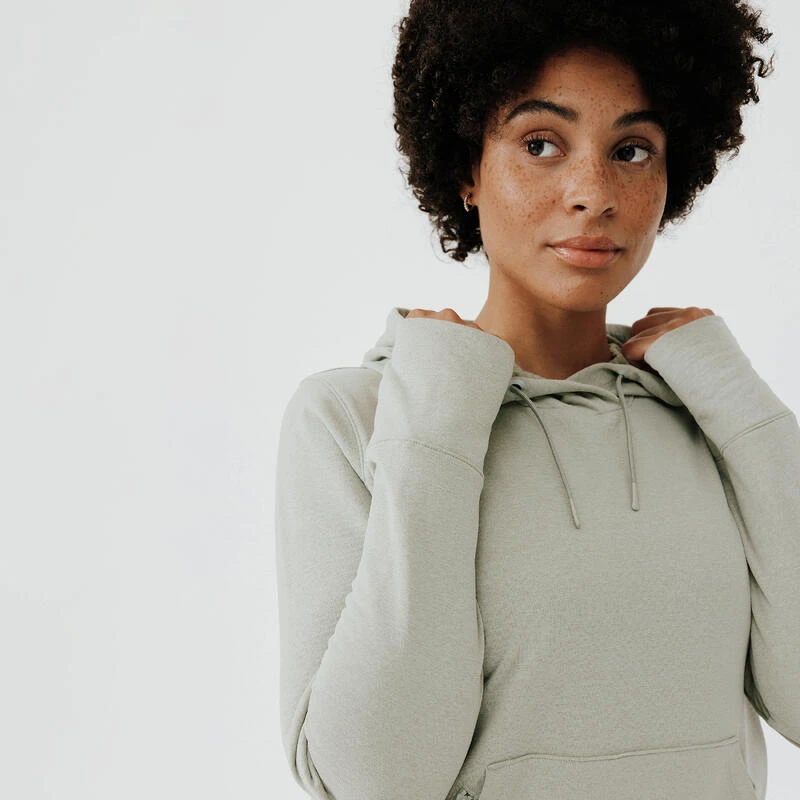 Kalenji Sweat à Capuche Running Chaud Femme - Hood 500 Kaki 7 Kalenji Sweat à Capuche Running Chaud Femme - Hood 500 Kaki – Image 5