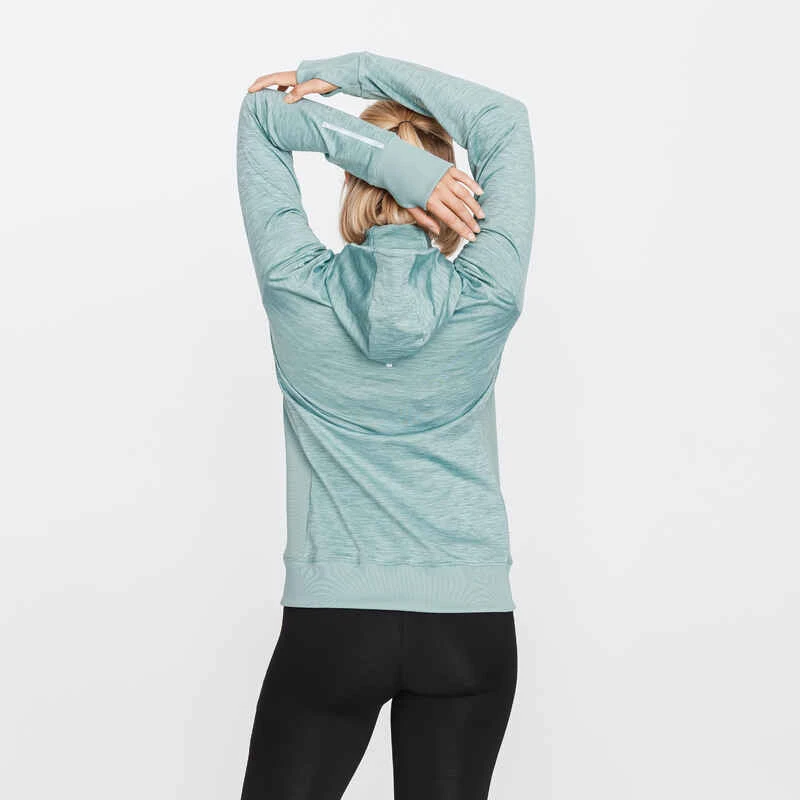 Kalenji Sweat Running à Capuche Femme - Warm Vert 4 Kalenji Sweat Running à Capuche Femme - Warm Vert – Image 2