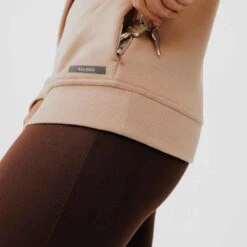 Kalenji Sweat Running Chaud Col Zip Femme - Warm + Beige -Kalenji sweat de running chaud col zip femme rose 4