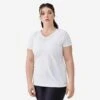 Kalenji T-shirt Manches Courtes Running Respirant Femme - Dry Blanc -Kalenji t shirt manches courtes running respirant femme dry blanc