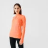 Kalenji T-shirt Manches Longues Chaud Running Femme - Zip Warm Corail 1 Kalenji T-shirt Manches Longues Chaud Running Femme - Zip Warm Corail -Kalenji t shirt manches longues chaud running femme zip warm corail