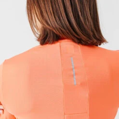 Kalenji T-shirt Manches Longues Chaud Running Femme - Zip Warm Corail -Kalenji t shirt manches longues chaud running femme zip warm corail 3
