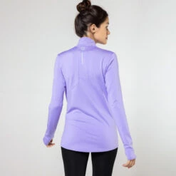 Kalenji T-shirt Manches Longues Chaud Running Femme - Zip Warm Violet -Kalenji t shirt manches longues chaud running femme zip warm violet 5