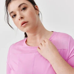 Devant -Kalenji t shirt respirant running femme dry breath rose 7