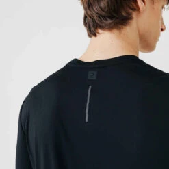 Kalenji Men's Running Breathable Long-Sleeved T-shirt Sun Protect - Black -Kalenji t shirt running anti uv homme blanc 4