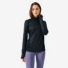Kalenji T-shirt Running Manches Longues 1/2 Zip Femme - Dry+ Noir -Kalenji t shirt running manches longues 12 zip femme dry noir 8