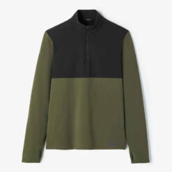 Kalenji T-shirt Running Manches Longues Chaud Homme - Warm 500 Khaki -Kalenji t shirt running manches longues chaud homme warm 500 noir 10