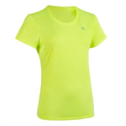 Kalenji Tee Shirt Athlétisme Femme Club Personnalisable Jaune Fluo