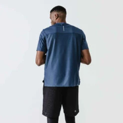 Kalenji T-shirt Running Respirant Et Ventilé Homme - Dry+ Breath Bleu Ardoise -Kalenji tee shirt running homme respirant kalenji dry breath bleu ardoise 2