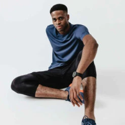 Kalenji T-shirt Running Respirant Et Ventilé Homme - Dry+ Breath Bleu Ardoise -Kalenji tee shirt running homme respirant kalenji dry breath bleu ardoise 3