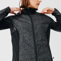 Kalenji Veste à Capuche Running Avec Motifs Réfléchissants Femme - Rain Night Noire -Kalenji veste a capuche running avec motifs reflechissants femme rain night noire 3