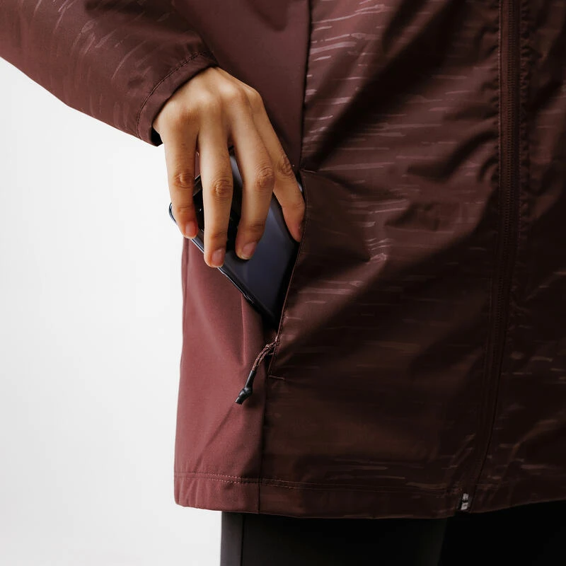Kalenji Veste à Capuche Running Déperlante Femme - Rain Marron 7 Kalenji Veste à Capuche Running Déperlante Femme - Rain Marron – Image 5