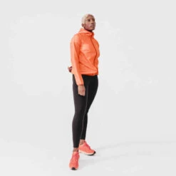 Kalenji Veste Running Coupe Vent Femme - Wind Corail -Kalenji veste coupe vent running run wind rose corail fluo femme 4