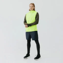 VESTE COUPE VENT SANS MANCHES DE RUNNING HOMME KALENJI RUN WIND JAUNE FLUO -Kalenji veste coupe vent sans manches de running homme kalenji run wind jaune fluo 5