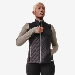 Kalenji Veste Sans Manche Running Chaude Femme - Warm Noir